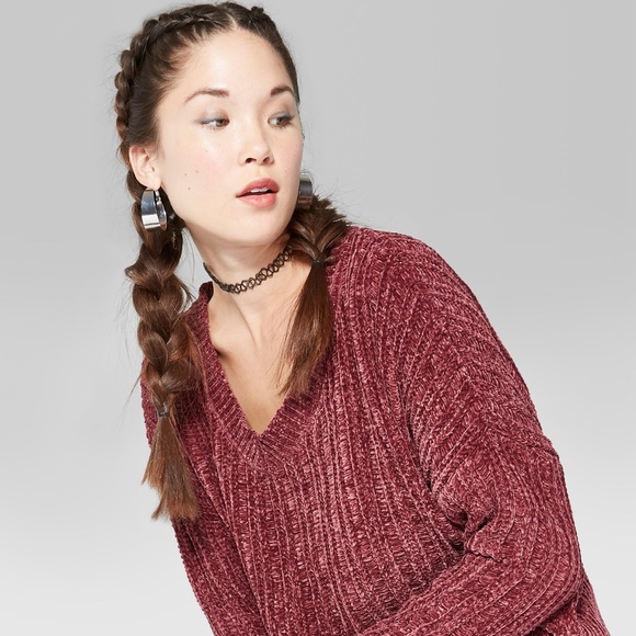 wild fable Sweaters - Wild Fable Maroon Soft Cropped Sweater - Sz S
